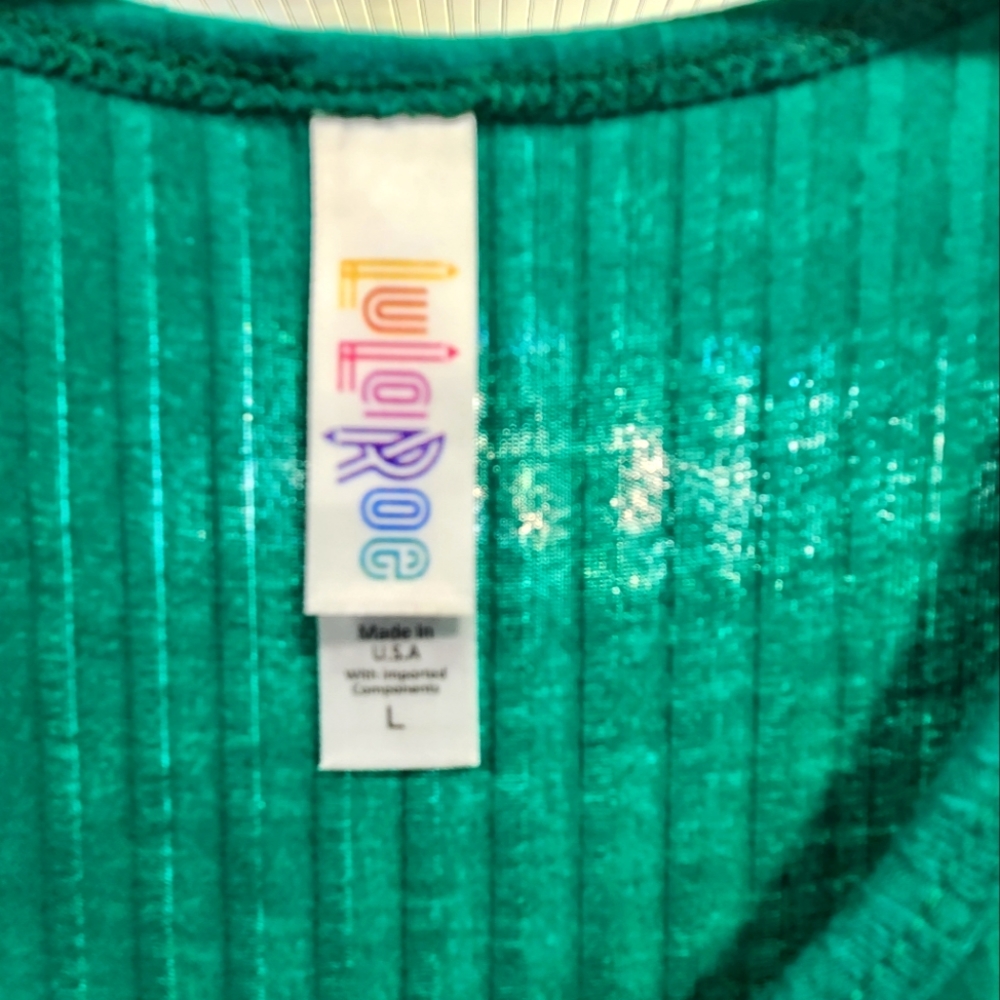 LulaRoe large Kelly green long tunic